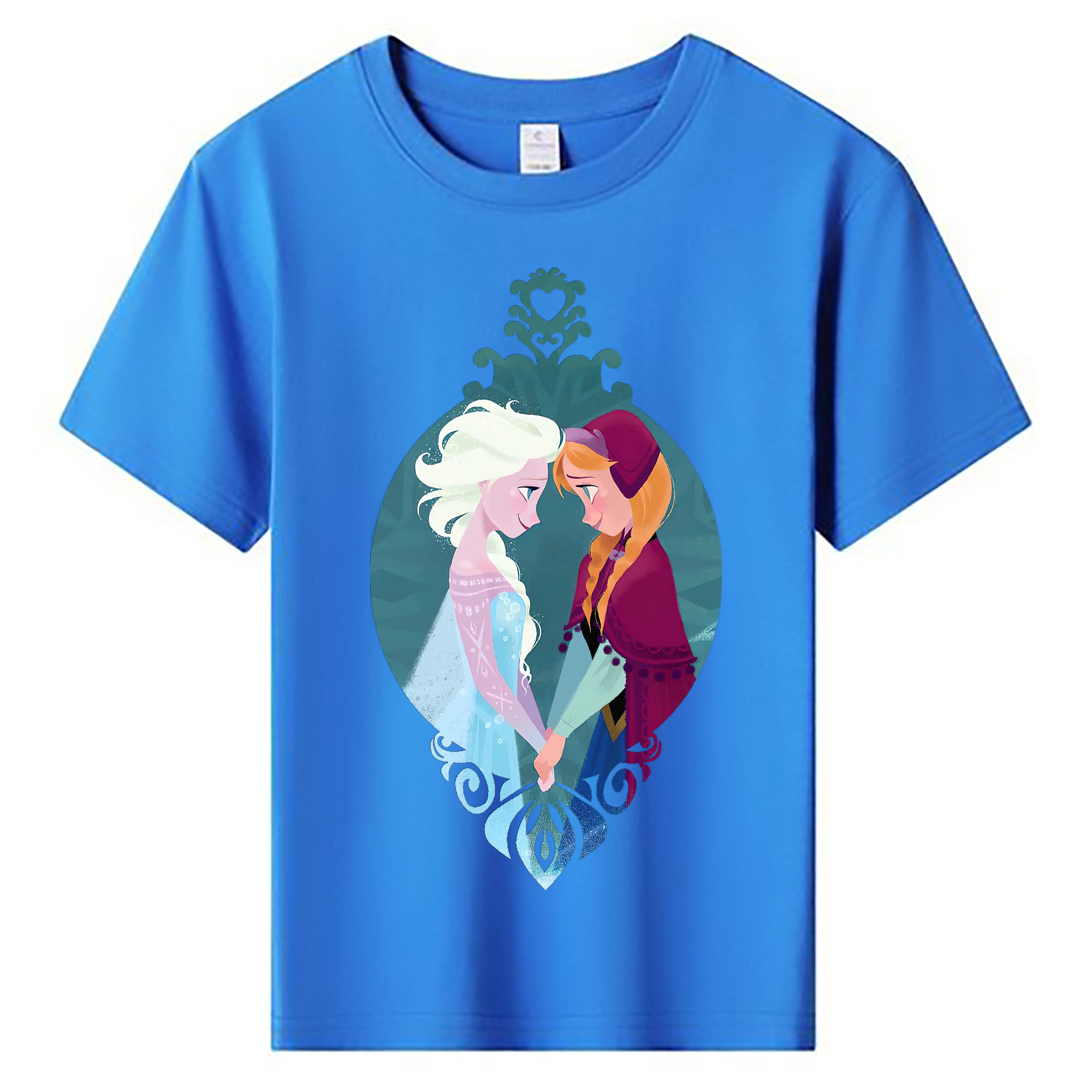 （画像用） アナと雪の女王 アンナ エルサ Frozen Anna Elsa 綿100％キッズTシャツ（フロントプリント）